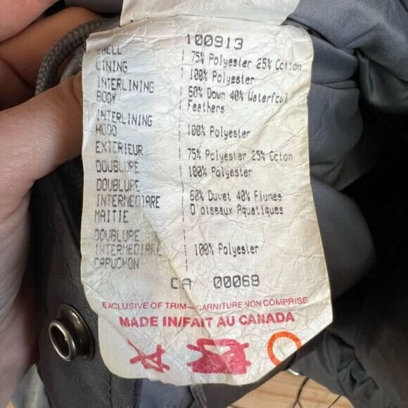 Vintage 3XL Gray Down Filled WaterFowl Feather Fur Hood Jacket Coat Parka Grunge - Picture 8 of 16